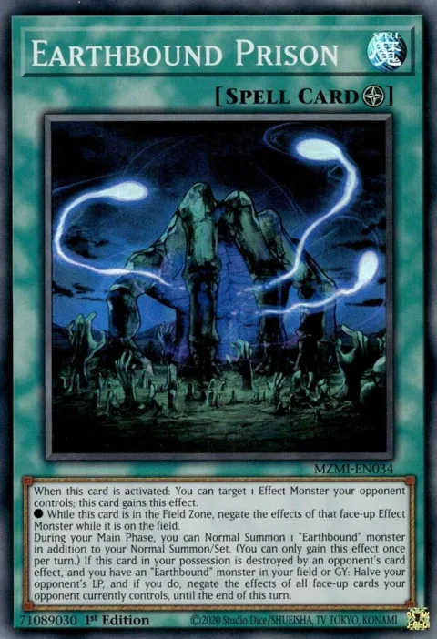 Earthbound Prison MZMI-EN034 Yu-Gi-Oh card from Maze of Millennia