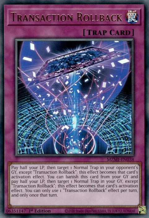 Transaction Rollback MZMI-EN038 Yu-Gi-Oh card from Maze of Millennia