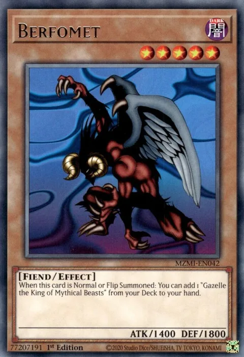 Berfomet MZMI-EN042 Yu-Gi-Oh card from Maze of Millennia