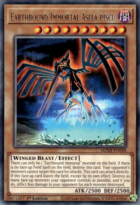 Earthbound Immortal Aslla Piscu MZMI-EN048 Yu-Gi-Oh card from Maze of Millennia