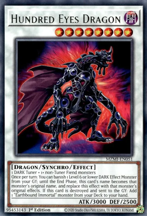 Hundred Eyes Dragon MZMI-EN051 Yu-Gi-Oh card from Maze of Millennia
