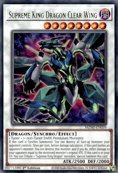 Supreme King Dragon Clear Wing MZMI-EN059 Yu-Gi-Oh card from Maze of Millennia