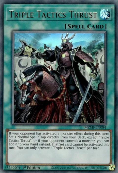 Triple Tactics Thrust MZMI-EN084 Yu-Gi-Oh card from Maze of Millennia