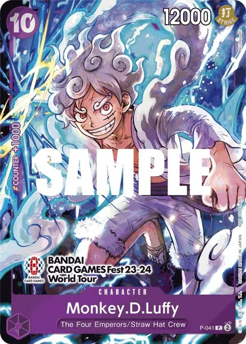 Monkey.D.Luffy BANDAI CARD GAMES Fest 23-24 World Tour P-041 One Piece card from One Piece Promotion Cards