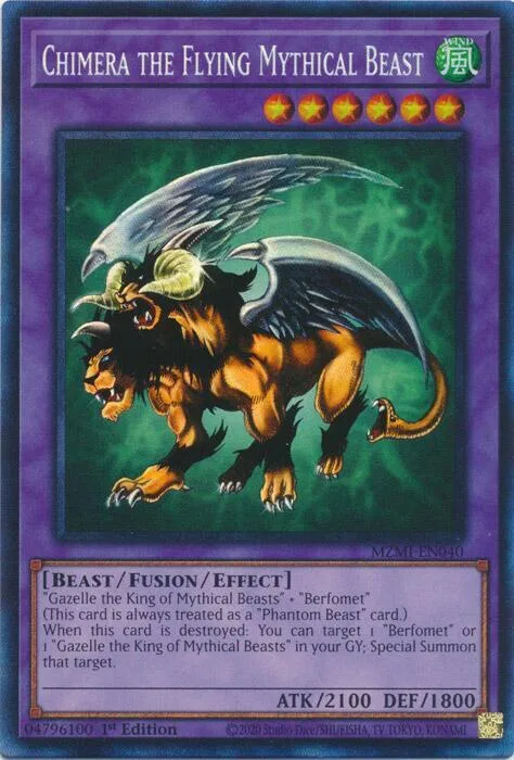 Chimera the Flying Mythical Beast Collector's Rare MZMI-EN040 Yu-Gi-Oh card from Maze of Millennia