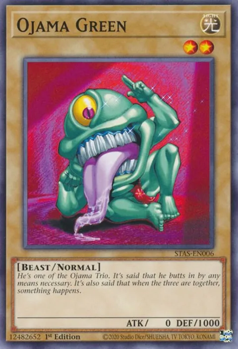 Ojama Green STAS-EN006 Yu-Gi-Oh card from 2-Player Starter Set