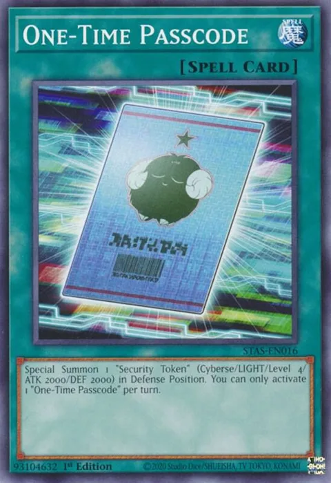 One-Time Passcode STAS-EN016 Yu-Gi-Oh card from 2-Player Starter Set