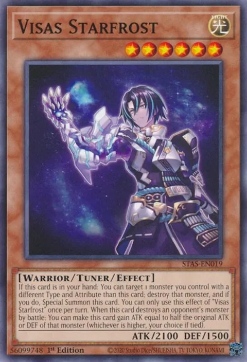 Visas Starfrost STAS-EN019 Yu-Gi-Oh card from 2-Player Starter Set