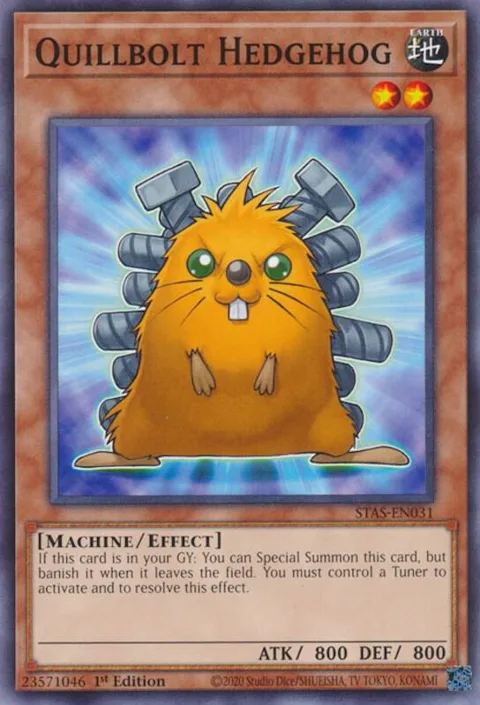 Quillbolt Hedgehog STAS-EN031 Yu-Gi-Oh card from 2-Player Starter Set
