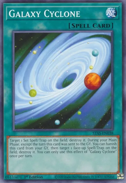 Galaxy Cyclone STAS-EN038 Yu-Gi-Oh card from 2-Player Starter Set