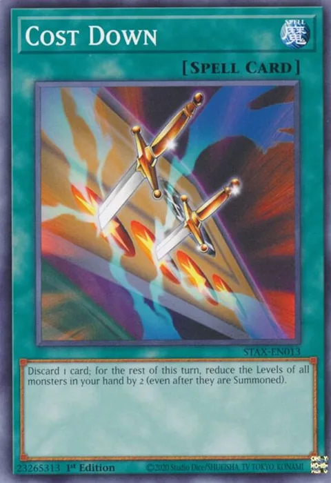 Cost Down STAX-EN013 Yu-Gi-Oh card from 2-Player Starter Set
