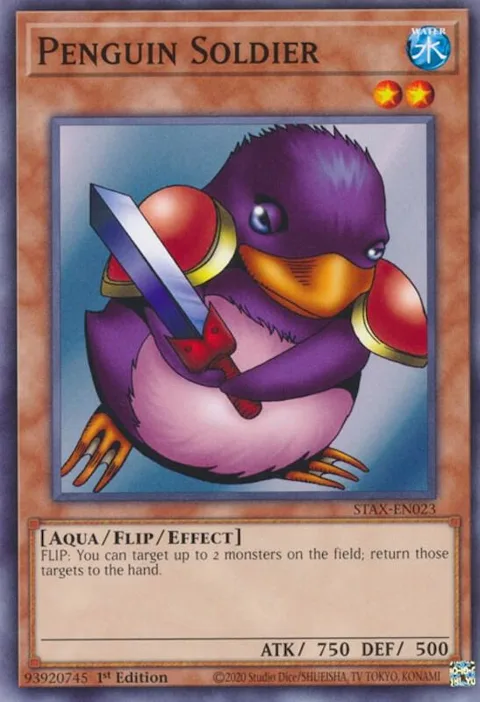 Penguin Soldier STAX-EN023 Yu-Gi-Oh card from 2-Player Starter Set