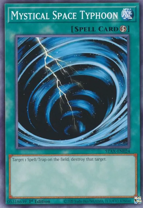 Mystical Space Typhoon STAX-EN024 Yu-Gi-Oh card from 2-Player Starter Set