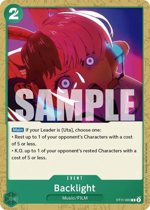 Backlight ST11-003 ST11 One Piece card from Starter Deck 11: Uta