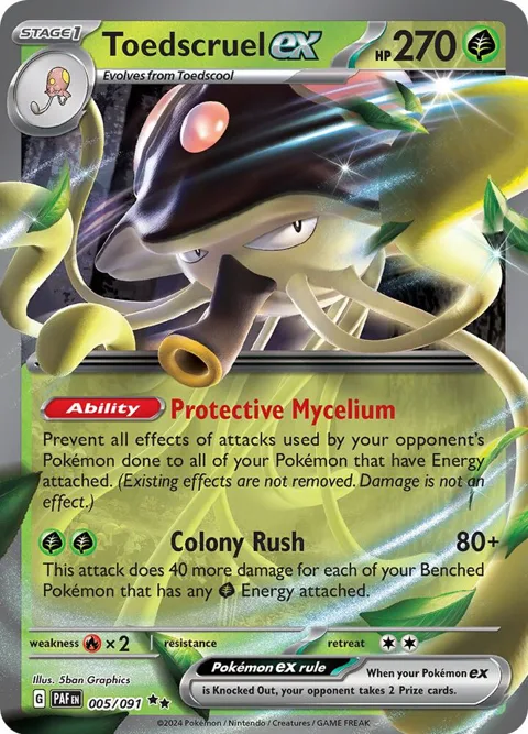 Toedscruel ex #005/091 Holofoil Pokémon card from Paldean Fates