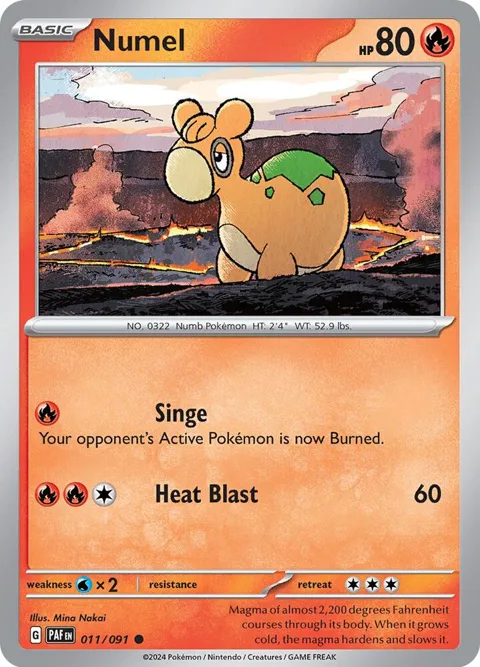 Numel #011/091 Pokémon card from Paldean Fates