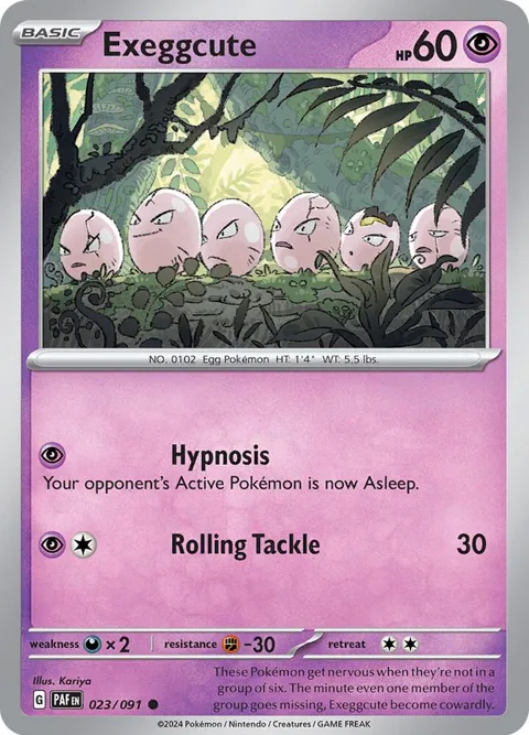 Exeggcute #023/091 Pokémon card from Paldean Fates
