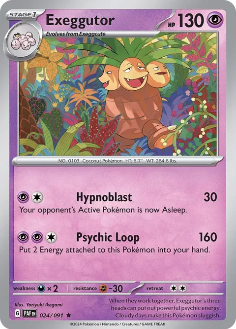 Exeggutor #024/091 Holofoil Pokémon card from Paldean Fates