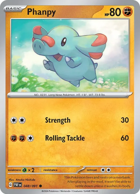 Phanpy #048/091 Pokémon card from Paldean Fates