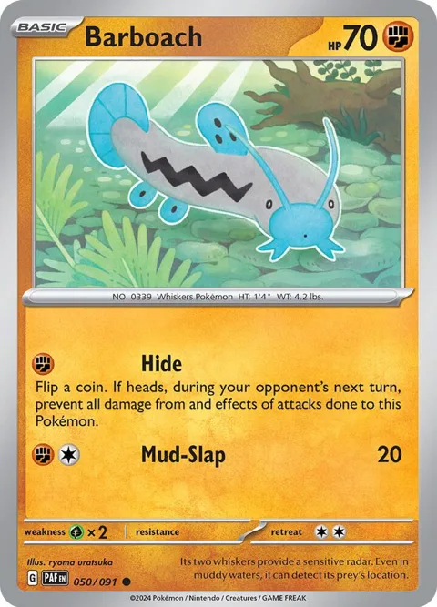 Barboach #050/091 Pokémon card from Paldean Fates