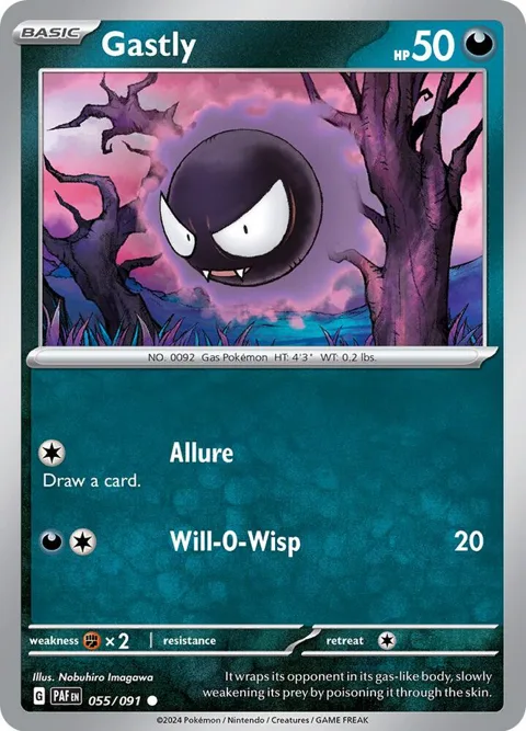 Gastly #055/091 Pokémon card from Paldean Fates