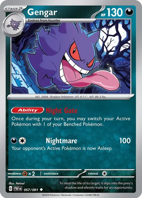 Gengar #057/091 Pokémon card from Paldean Fates