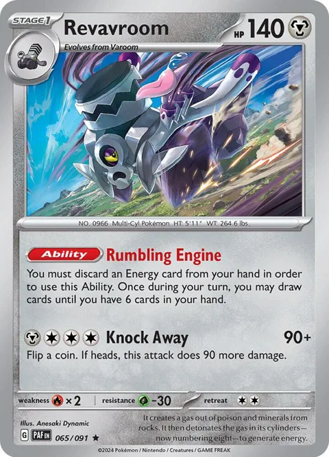 Revavroom #065/091 Reverse Holofoil Pokémon card from Paldean Fates