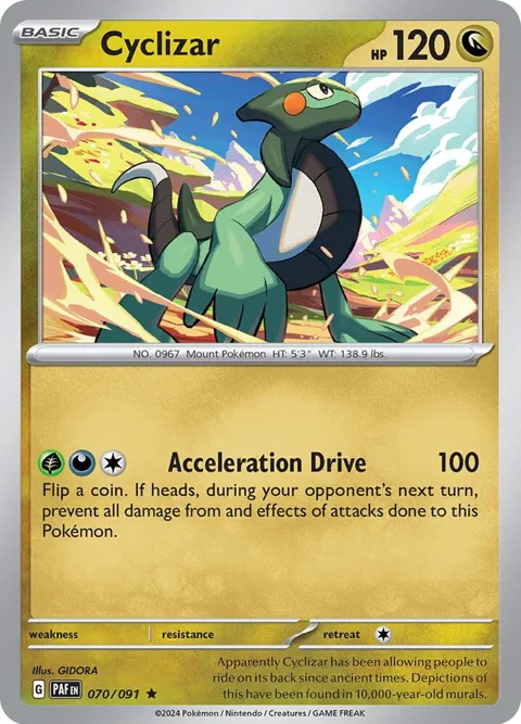 Cyclizar #070/091 Reverse Holofoil Pokémon card from Paldean Fates