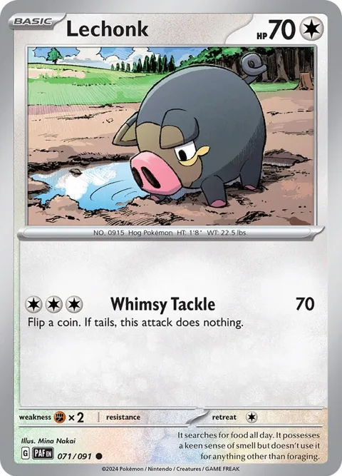 Lechonk #071/091 Pokémon card from Paldean Fates