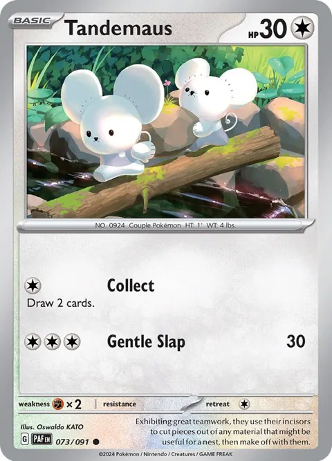 Tandemaus #073/091 Reverse Holofoil Pokémon card from Paldean Fates
