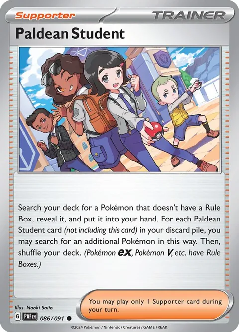 Paldean Student #086/091 Pokémon card from Paldean Fates