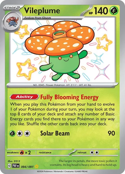 Vileplume #094/091 Holofoil Pokémon card from Paldean Fates