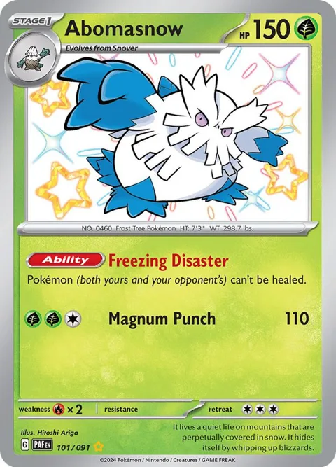 Abomasnow #101/091 Holofoil Pokémon card from Paldean Fates