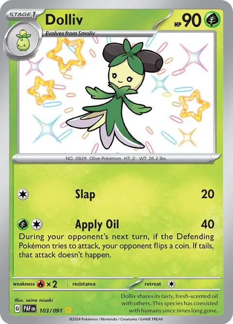 Dolliv #103/091 Holofoil Pokémon card from Paldean Fates