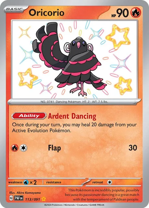 Oricorio #113/091 Holofoil Pokémon card from Paldean Fates