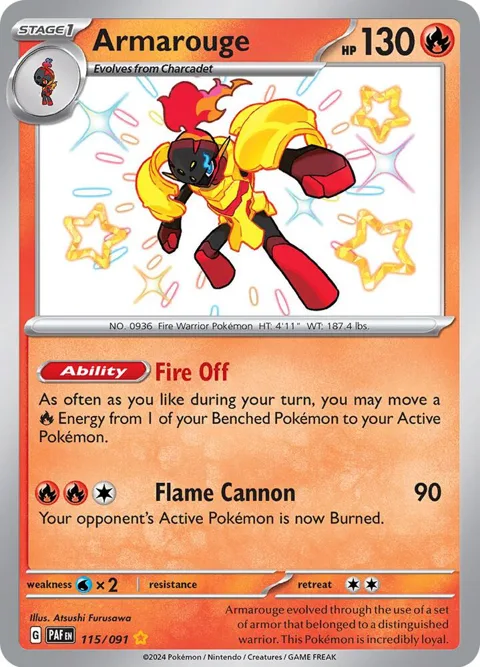 Armarouge #115/091 Holofoil Pokémon card from Paldean Fates