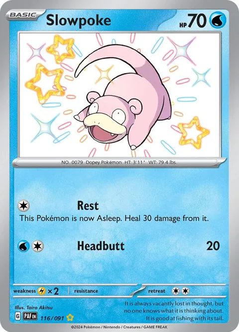 Slowpoke #116/091 Holofoil Pokémon card from Paldean Fates