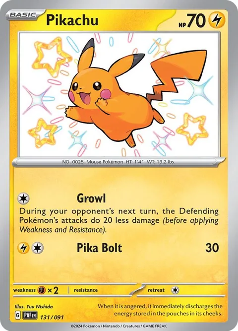 Pikachu #131/091 Holofoil Pokémon card from Paldean Fates