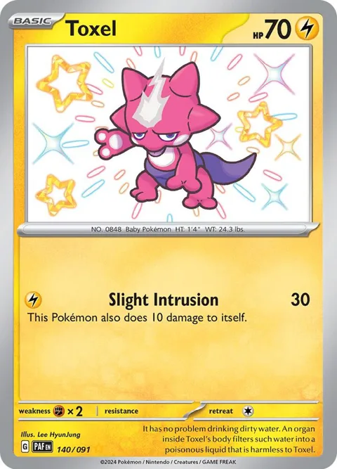 Toxel #140/091 Holofoil Pokémon card from Paldean Fates
