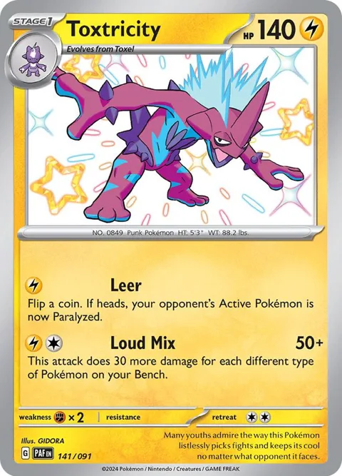 Toxtricity #141/091 Holofoil Pokémon card from Paldean Fates