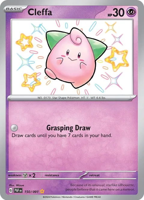 Cleffa #150/091 Holofoil Pokémon card from Paldean Fates
