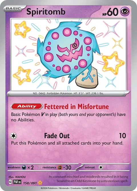 Spiritomb #158/091 Holofoil Pokémon card from Paldean Fates