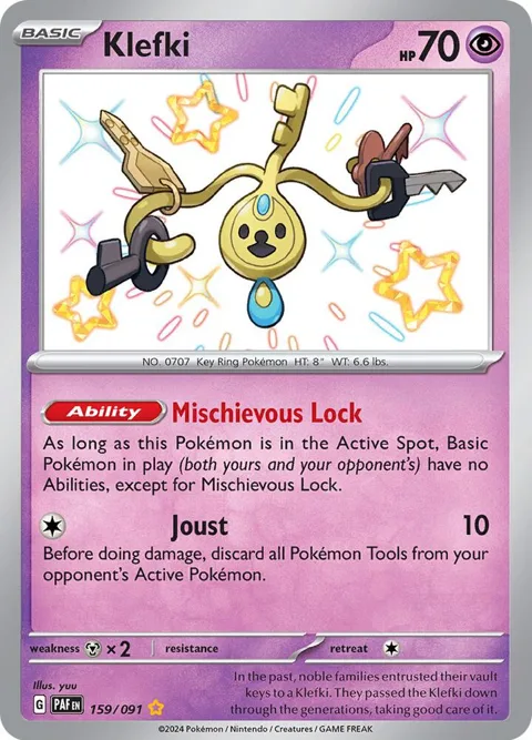 Klefki #159/091 Holofoil Pokémon card from Paldean Fates
