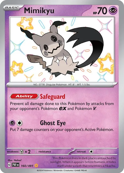 Mimikyu #160/091 Holofoil Pokémon card from Paldean Fates