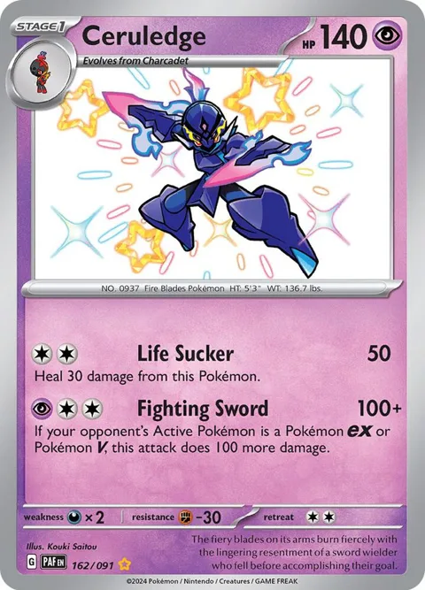 Ceruledge #162/091 Holofoil Pokémon card from Paldean Fates