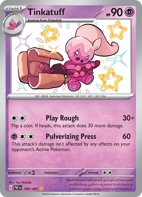 Tinkatuff #166/091 Holofoil Pokémon card from Paldean Fates