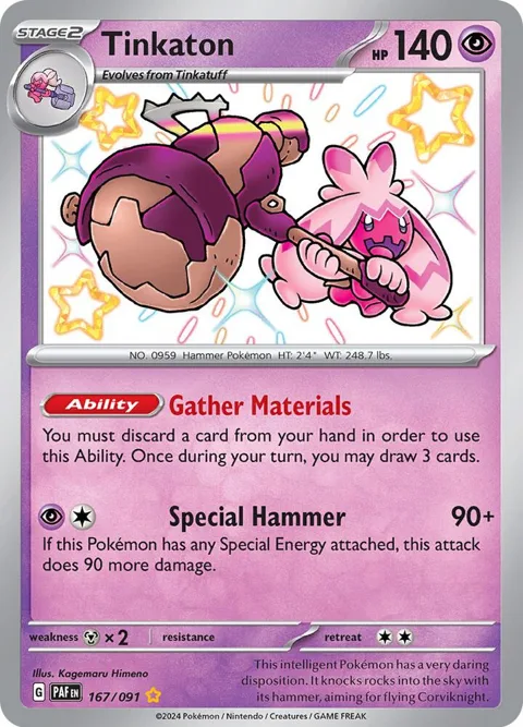 Tinkaton #167/091 Holofoil Pokémon card from Paldean Fates
