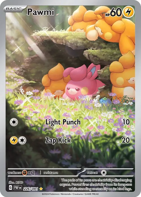 Pawmi #226/091 Holofoil Pokémon card from Paldean Fates