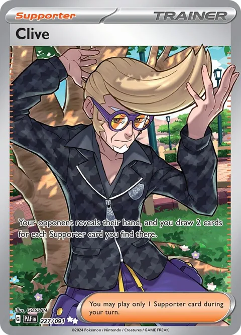 Clive #227/091 Holofoil Pokémon card from Paldean Fates