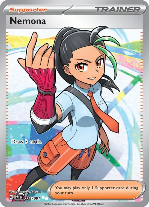 Nemona #229/091 Holofoil Pokémon card from Paldean Fates